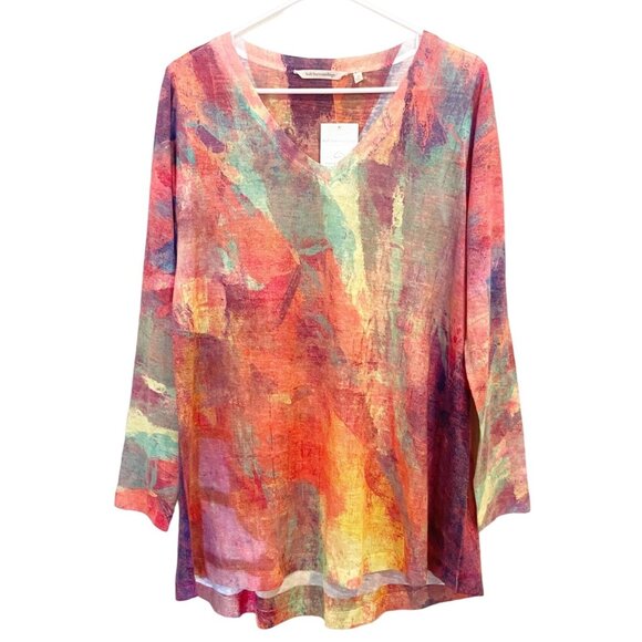 Soft Surroundings Plein de Couleurs Sweater Knit Tunic Multicolor Size Medium - Picture 2 of 9